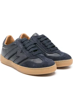 MONNALISA Logo-appliqué suede sneakers