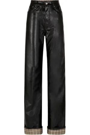 Paco rabanne Faux-leather flared trousers