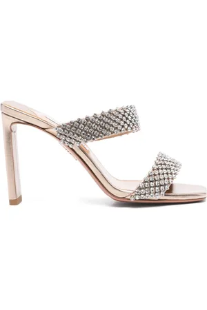 Aquazzura 95mm rhinestone-embellished mules