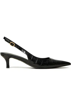 Twin-Set 50mm crocodile-embossed slingback pumps