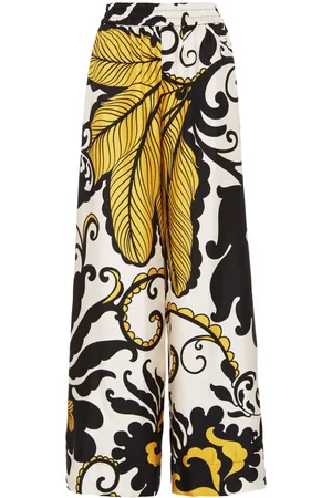 La DoubleJ Marea-print palazzo trousers