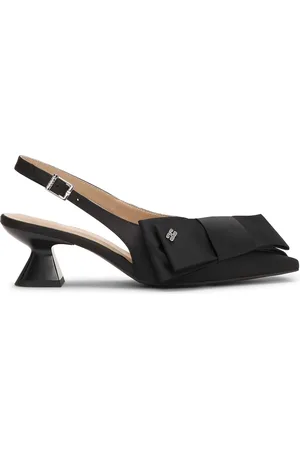 Ganni Big bow satin pumps