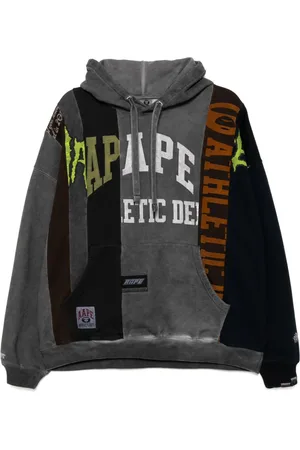 A Bathing Ape Logo patchwork hoodie