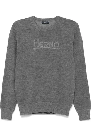HERNO Logo-brushed sweater