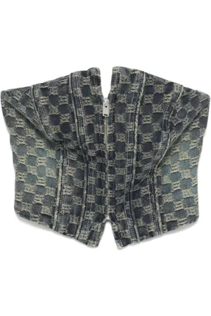 MISBHV Monogram-jacquard denim corset
