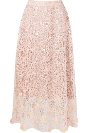 Lethicia Bronstein Belizia floral-lace midi skirt