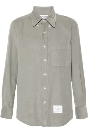Thom Browne Logo-patch corduroy shirt