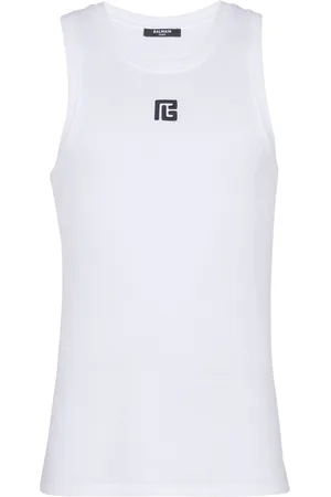 Balmain Logo-embroidered tank top