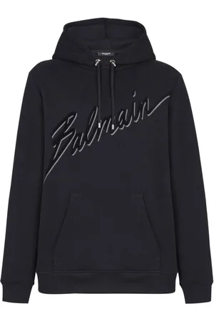 Balmain Flocked-logo hoodie