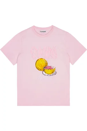 Ganni Logo appliqu?? graphic print t-shirt