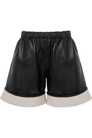 J.W.Anderson Contrast-hem leather shorts