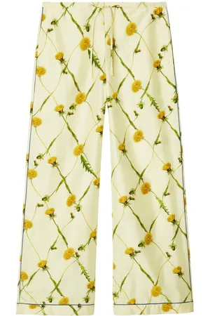 Burberry Dandelion-print silk-satin trousers