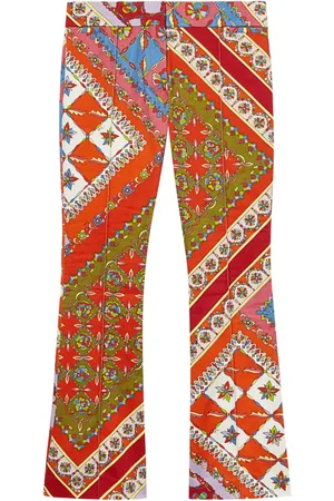 Puccini Festa-print flared trousers