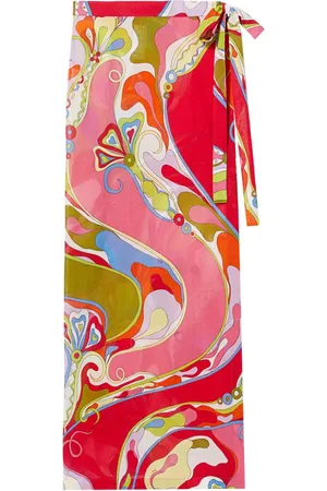 Puccini Orchidee-print wrap skirt