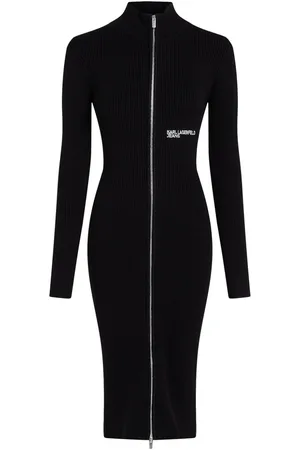 Karl Lagerfeld Zip-front knitted dress