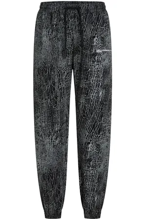 Karl Lagerfeld Embroidered cracked-print track pants