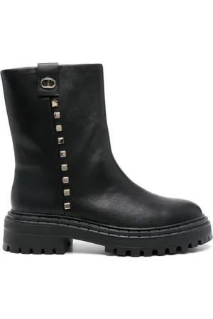 Twin-Set Logo-plaque biker boots