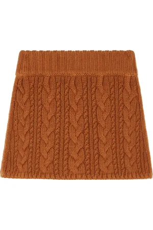 Alanui Cable-knit mid-rise skirt