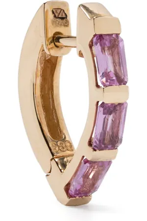 Kolours 14kt yellow Creo pink diamond earring