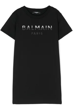 Balmain Glitter logo-detail dress