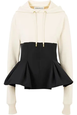 Nina Ricci Contrasting-peplum hoodie