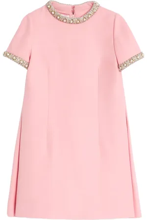 VALENTINO GARAVANI Crepe Couture embroidered mini dress