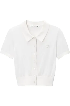 Alexander Wang Logo-embroidered polo cardigan