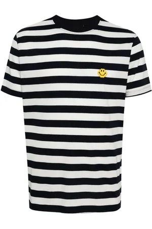 JOSHUA SANDERS Smiley face-embroidered T-shirt