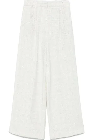 Maje Wide-leg tweed trousers