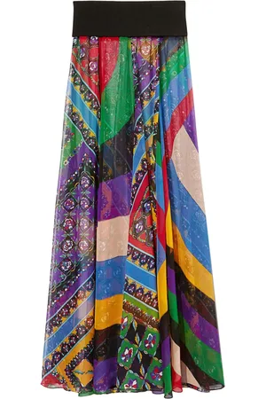 Puccini Iride Festa-print silk skirt