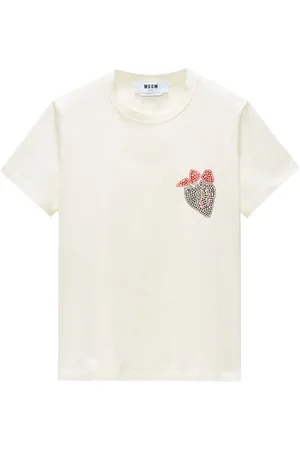 Msgm Crystal-embellished crew-neck T-shirt