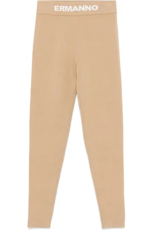 Ermanno Firenze Logo-waistband leggings
