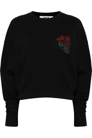 Msgm Crystal-embellished cotton sweatshirt