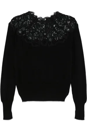 ERMANNO SCERVINO Lace-detail cashmere sweater