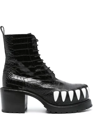 WALTER VAN BEIRENDONCK Hyper Glam 85mm leather boots