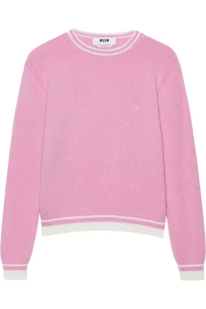 Msgm Embroidered-logo knitted top