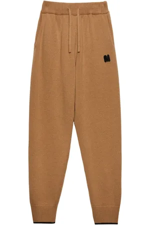 Msgm Embroidered-logo knitted track pants