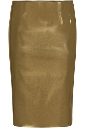 Dolce & Gabbana Foiled satin midi skirt