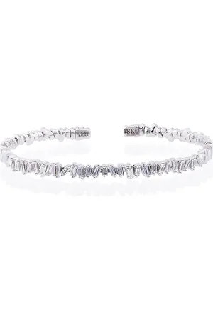 Suzanne Kalan 18K gold and diamond Fireworks Classic baguette bangle