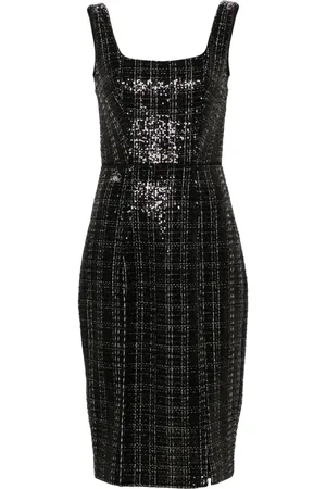 GENNY Sequinned tweed midi dress