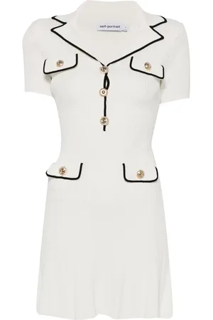 Self-Portrait Ribbed-knit mini dress