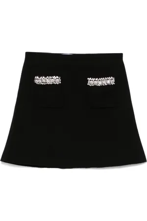 Self-Portrait Knitted embellished mini skirt