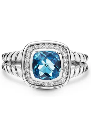 David Yurman Sterling Petite Albion topaz and diamond ring (7mm)