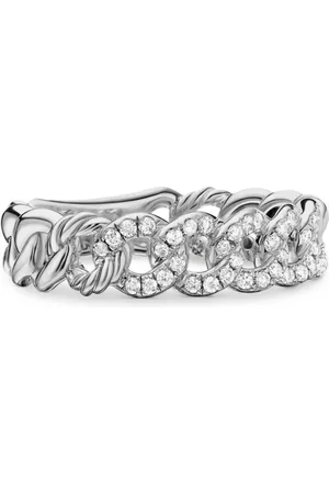 David Yurman Sterling Belmont Curb Link diamond ring (5mm)