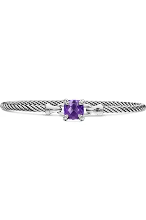 David Yurman Sterling Chatelaine diamond and amethyst bracelet (3mm)