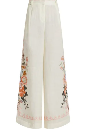 Camilla Floral-embroidered trousers