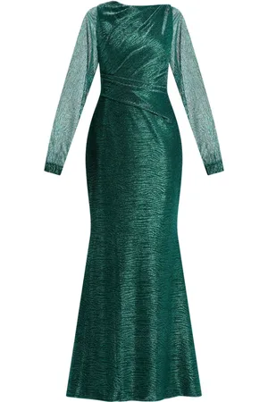 TALBOT RUNHOF Metallic sheen maxi dress