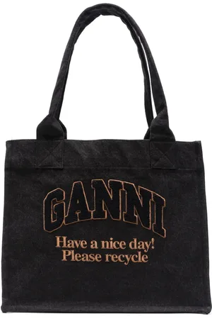 Ganni Large denim tote bag