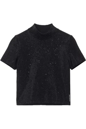 Alexander Wang Crystal-embellished hotfix top