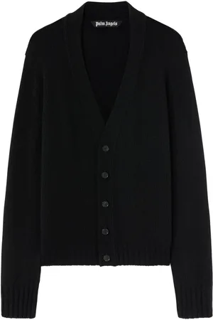 Palm Angels Logo-knit buttoned cardigan